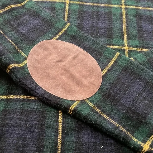 Polo Ralph Lauren Archival Blackwatch Wool Sweater w/ Suede Elbow Patches | L - Picture 3 of 10